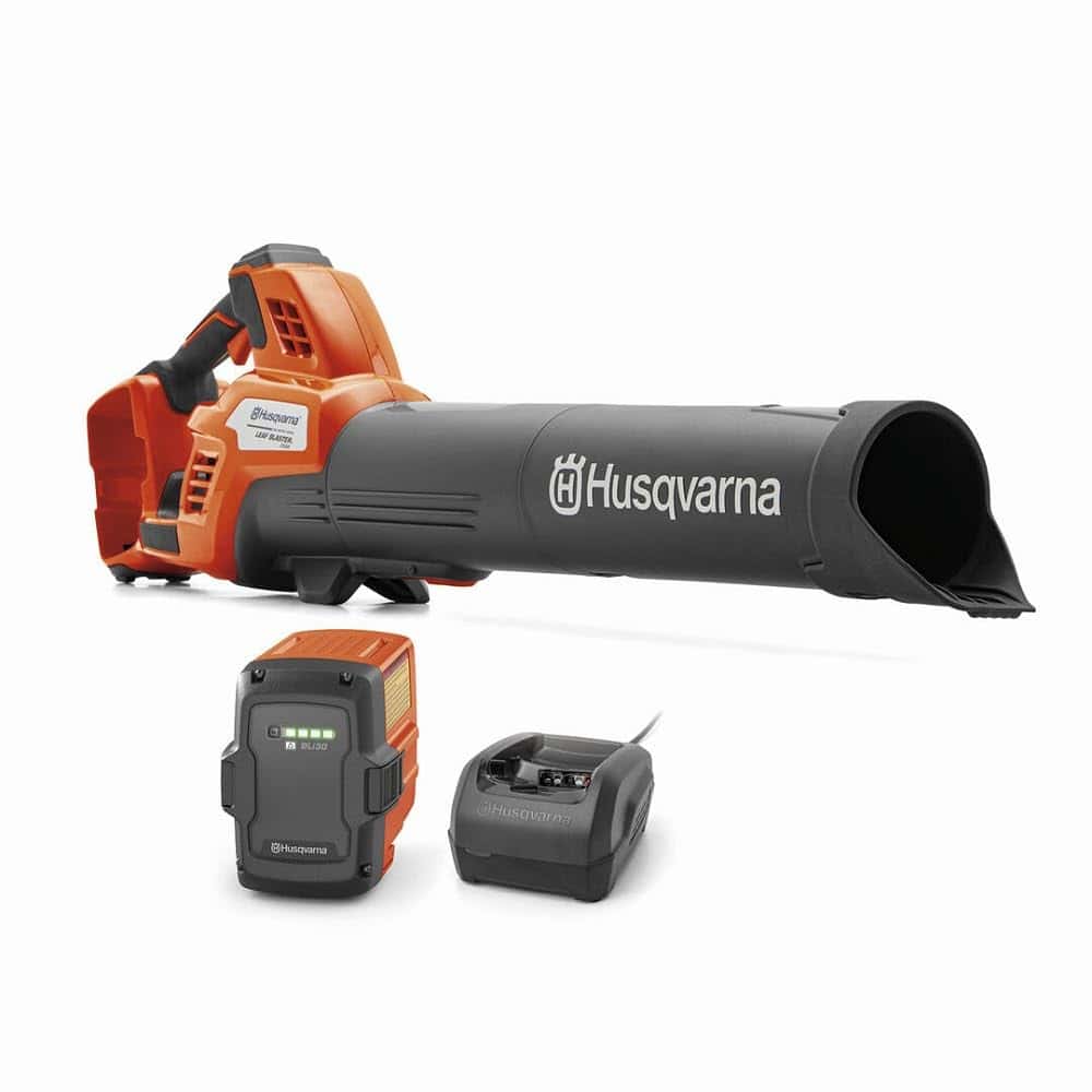Husqvarna Leaf Blaster 350iB Battery Powered Cordless Leaf Blower, 200-MPH 800-CFM Battery Leaf Blower Husqvarna Leaf Blaster 350iB Battery Powered Cordless Leaf Blower, 200-MPH 800-CFM Battery Leaf Blower