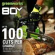Greenworks 80V 18" Brushless Cordless Chainsaw (Great for Tree Felling, Limbing, Pruning, and Firewood) / 75+ Compatible Tools), Tool Only