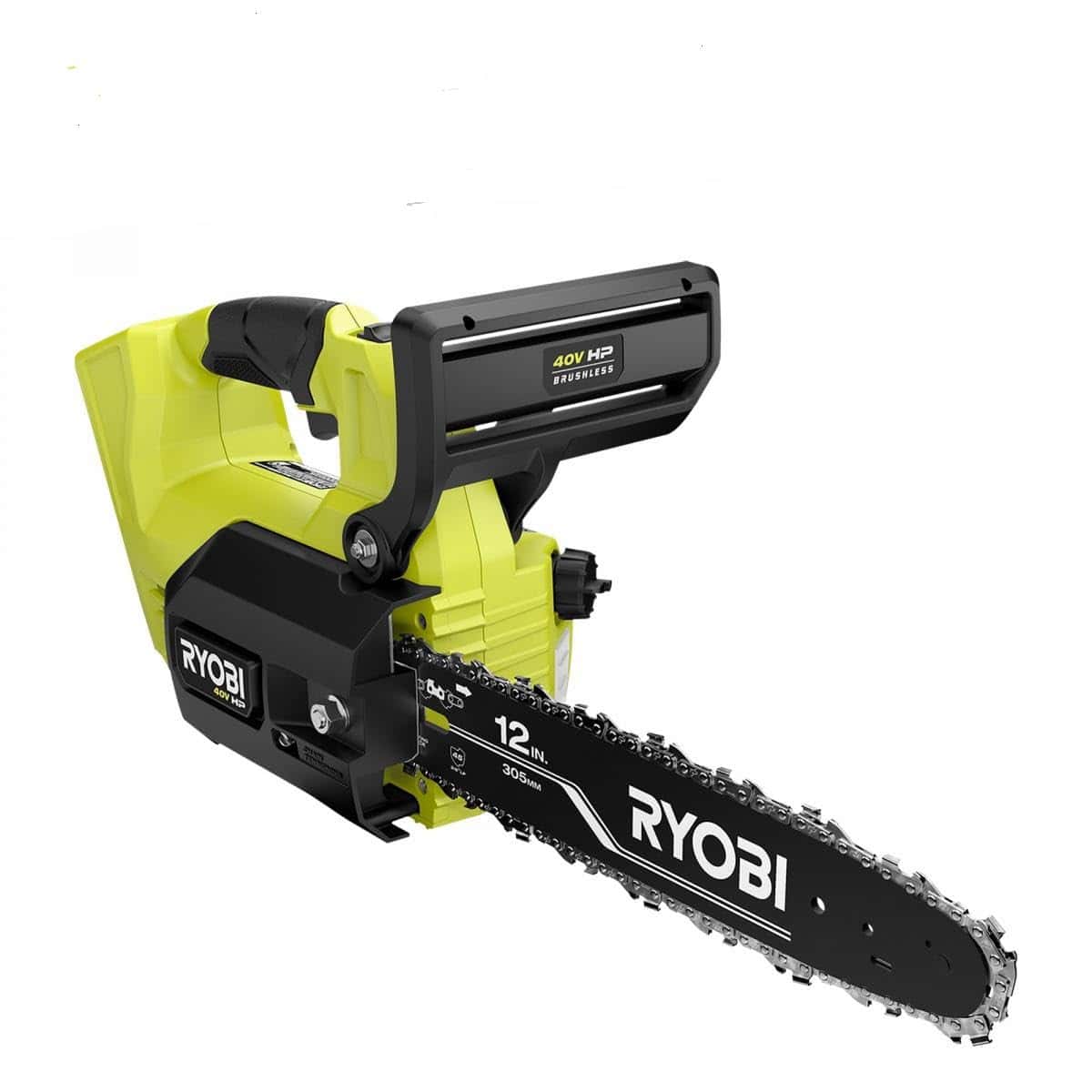 RYOBI 40V HP Brushless 12 in. Top Handle Battery Chainsaw (Tool Only), RY40509BTL RYOBI 40V HP Brushless 12 in. Top Handle Battery Chainsaw (Tool Only), RY40509BTL