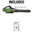 Greenworks 80V (170 MPH / 730 CFM / 75+ Compatible Tools) Cordless Brushless Axial Leaf Blower, Tool Only, 80 Volts