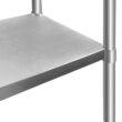 ROCKPOINT Stainless Steel Table for Prep & Work with Backsplash 48x24 Inches, NSF Metal Commercial Kitchen Table