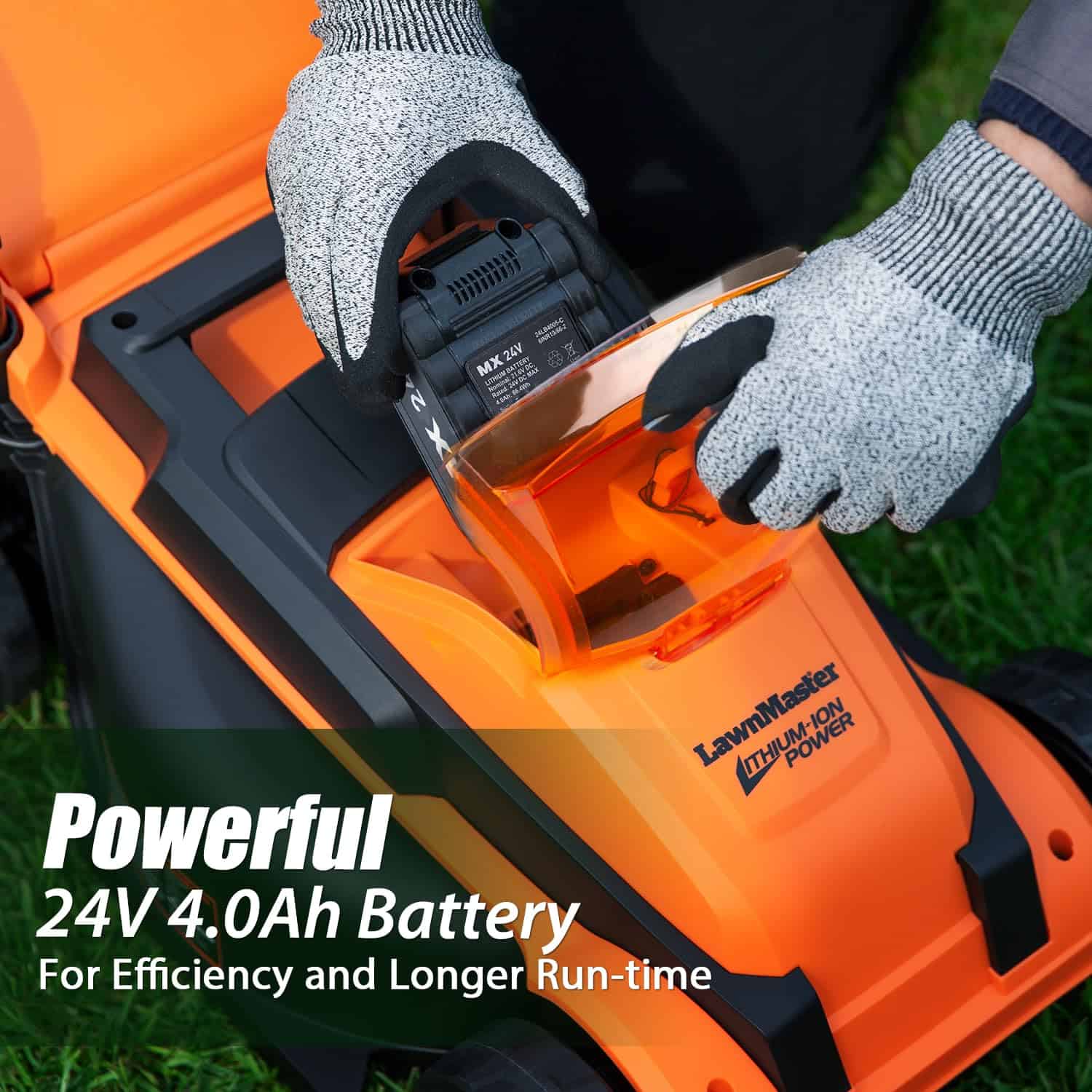 LawnMaster CLM2413A Cordless 13-Inch Lawn Mower 24V Max with 2X4.0Ah Battery and a Charger LawnMaster CLM2413A Cordless 13-Inch Lawn Mower 24V Max with 2X4.0Ah Battery and a Charger - Image 8
