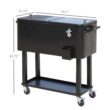 Outsunny 80 Quarts Wheeled Serving Station/Cart - Black