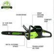 Greenworks 80V 16" Brushless Cordless Chainsaw, 2.0Ah Battery and Charger Included