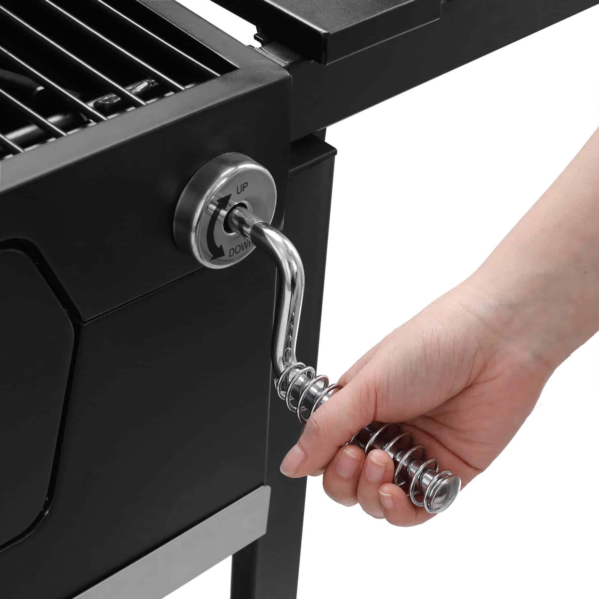 Royal Gourmet CD1824EN 24” Charcoal Grill Outdoor Smoker with Side Tables Backyard Griller Party BBQ Picnic Patio Cooking, Black Royal Gourmet CD1824EN 24” Charcoal Grill Outdoor Smoker with Side Tables Backyard Griller Party BBQ Picnic Patio Cooking, Black - Image 4