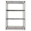 Alera ALE Industrial Heavy-Duty Wire Shelving Starter Kit, 4-Shelf, 48w x 24d x 72h, Black