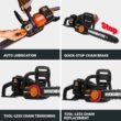 Worx Nitro 40V 16" Cordless Chainsaw WG385 Power Share Battery Chainsaw 59 ft/s Chain Speed Dual Safety Protection