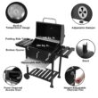 Royal Gourmet CD1824EN 24” Charcoal Grill Outdoor Smoker with Side Tables Backyard Griller Party BBQ Picnic Patio Cooking, Black Royal Gourmet CD1824EN 24” Charcoal Grill Outdoor Smoker with Side Tables Backyard Griller Party BBQ Picnic Patio Cooking, Black
