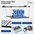 FLEXIMOUNTS GL1 4x4 Ft Overhead Garage Storage Rack - Heavy Duty, Adjustable, 300lbs, Black