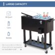 Outsunny 80 Quarts Wheeled Serving Station/Cart - Black