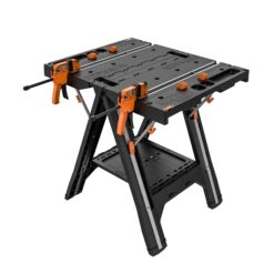 Worx Pegasus 2-in-1 Folding Work Table & Sawhorse, Easy Setup Portable Workbench, 31" W x 25" D x 32" H Lightweight Worktable