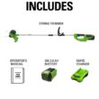 Greenworks 40V 12" Cordless String Trimmer, 2.0Ah Battery and Charger Included