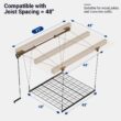 FLEXIMOUNTS GL1 4x4 Ft Overhead Garage Storage Rack - Heavy Duty, Adjustable, 300lbs, Black