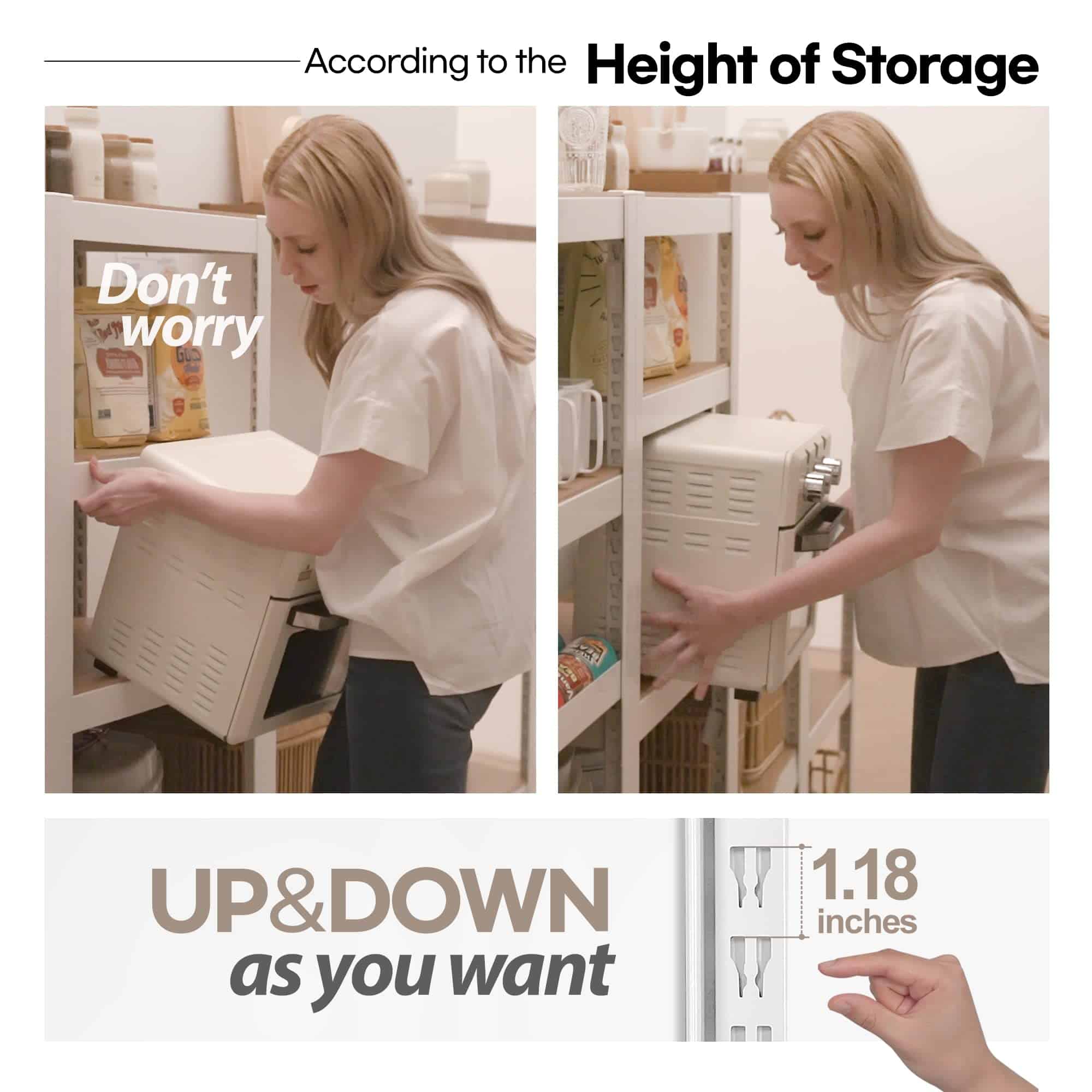 HOMEDANT House 5 Tier 24.4" W Laminated Metal Shelving Unit Adjustable Storage Utility Rack HOMEDANT House 5 Tier 24.4" W Laminated Metal Shelving Unit Adjustable Storage Utility Rack - Image 7