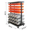 TRINITY Dual-Sided Mobile, Black Rolling Bin Rack 19.75 x 35.50 x 48.50 inches
