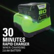 Greenworks 80V 18" Brushless Cordless Chainsaw, 2.0Ah Battery and Rapid Charger Included