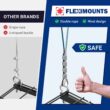 FLEXIMOUNTS GL1 4x4 Ft Overhead Garage Storage Rack - Heavy Duty, Adjustable, 300lbs, Black