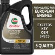 Castrol Edge Euro 5W-30 A3/B4 European Advanced Full Synthetic Motor Oil, 5 Quarts, Pack of 3