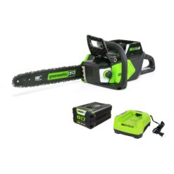 Greenworks 80V 16" Brushless Cordless Chainsaw, 2.0Ah Battery and Charger Included