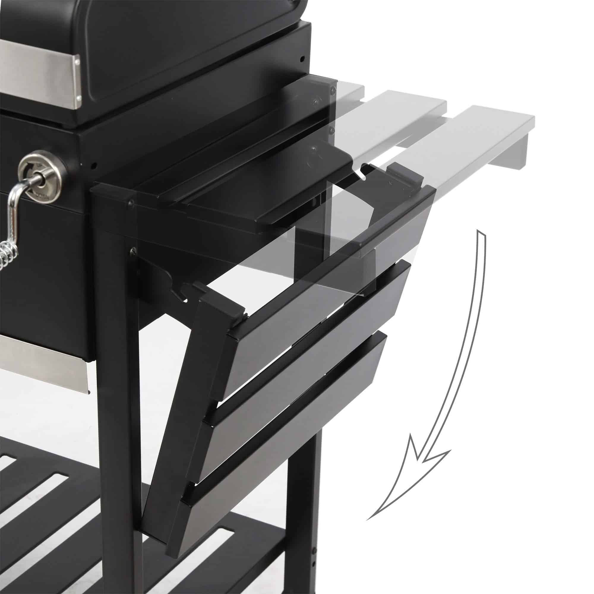 Royal Gourmet CD1824EN 24” Charcoal Grill Outdoor Smoker with Side Tables Backyard Griller Party BBQ Picnic Patio Cooking, Black Royal Gourmet CD1824EN 24” Charcoal Grill Outdoor Smoker with Side Tables Backyard Griller Party BBQ Picnic Patio Cooking, Black - Image 8