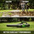 Greenworks 80V (170 MPH / 730 CFM / 75+ Compatible Tools) Cordless Brushless Axial Leaf Blower, Tool Only, 80 Volts