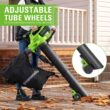 Greenworks 40V Cordless Brushless Leaf Blower / Vacuum, 5.0Ah Battery and Charger Included