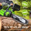 Greenworks 40V 12" Cordless Compact Chainsaw (Great For Storm Clean-Up, Pruning, and Camping), 2.0Ah Battery and Charger Included Greenworks 40V 12" Cordless Compact Chainsaw (Great For Storm Clean-Up, Pruning, and Camping), 2.0Ah Battery and Charger Included
