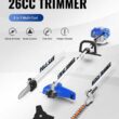 Wild Badger Power 26cc Weed Wacker Gas Powered, String Trimmer/Edger, Pole Saw, Hedge Trimmer and Brush Cutter Blade