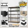 BuxWellBang 48" W x 24" D x 72" H Adjustable Garage Storage Shelves - 5-Shelf Heavy Duty Shelving Unit, Black BuxWellBang 48" W x 24" D x 72" H Adjustable Garage Storage Shelves - 5-Shelf Heavy Duty Shelving Unit, Black