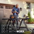 Worx Pegasus 2-in-1 Folding Work Table & Sawhorse, Easy Setup Portable Workbench, 31" W x 25" D x 32" H Lightweight Worktable