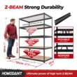 HOMEDANT Z-beam 5 Tier Laminated Heavy Duty Garage Storage Adjustable, 47.7"W x 24.1"D x 71.3"H 1Pack