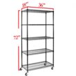 Seville Classics UltraDurable Heavy Duty NSF Solid Steel Wire Rack Storage Unit, Organizer for Garage, 5-Tier Shelving, 36" W x 18" D