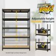 BuxWellBang 48" W x 24" D x 72" H Adjustable Garage Storage Shelves - 5-Shelf Heavy Duty Shelving Unit, Black BuxWellBang 48" W x 24" D x 72" H Adjustable Garage Storage Shelves - 5-Shelf Heavy Duty Shelving Unit, Black