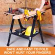 WORKESS Portable Workbench & Sawhorse, 1000Lbs Capacity Heavy Duty Folding Work Table, 23.6"-36" Adjustable Height