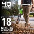 Greenworks 40V (120 MPH / 500 CFM / 75+ Compatible Tools) Cordless Axial Leaf Blower, 2.5Ah Battery and Charger Included