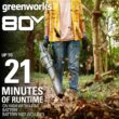 Greenworks 80V (170 MPH / 730 CFM / 75+ Compatible Tools) Cordless Brushless Axial Leaf Blower, Tool Only, 80 Volts