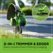 Greenworks 40V 13-Inch Cordless String Trimmer / Edger (Gen 2), 2.0Ah USB Battery and Charger Included