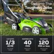 Greenworks 40V 16" Cordless (Push) Lawn Mower (75+ Compatible Tools), 4.0Ah Battery and Charger Included