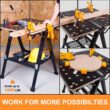 WORKESS Portable Workbench & Sawhorse, 1000Lbs Capacity Heavy Duty Folding Work Table, 23.6"-36" Adjustable Height