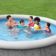 Bestway Fast Set 12’ x 30” Inflatable Round Soft Sided Above Ground Pool Set