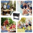 Outsunny 80 Quarts Wheeled Serving Station/Cart - Black