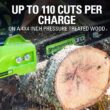Greenworks 80V 16" Brushless Cordless Chainsaw, 2.0Ah Battery and Charger Included