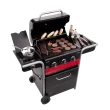 Charbroil Gas2Coal 3-Burner Hybrid Combo Gas & Charcoal Grill Cabinet with Side Burner, Red & Black