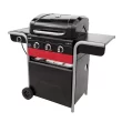 Charbroil Gas2Coal 3-Burner Hybrid Combo Gas & Charcoal Grill Cabinet with Side Burner, Red & Black
