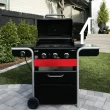 Charbroil Gas2Coal 3-Burner Hybrid Combo Gas & Charcoal Grill Cabinet with Side Burner, Red & Black