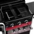 Charbroil Gas2Coal 3-Burner Hybrid Combo Gas & Charcoal Grill Cabinet with Side Burner, Red & Black