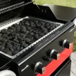 Charbroil Gas2Coal 3-Burner Hybrid Combo Gas & Charcoal Grill Cabinet with Side Burner, Red & Black