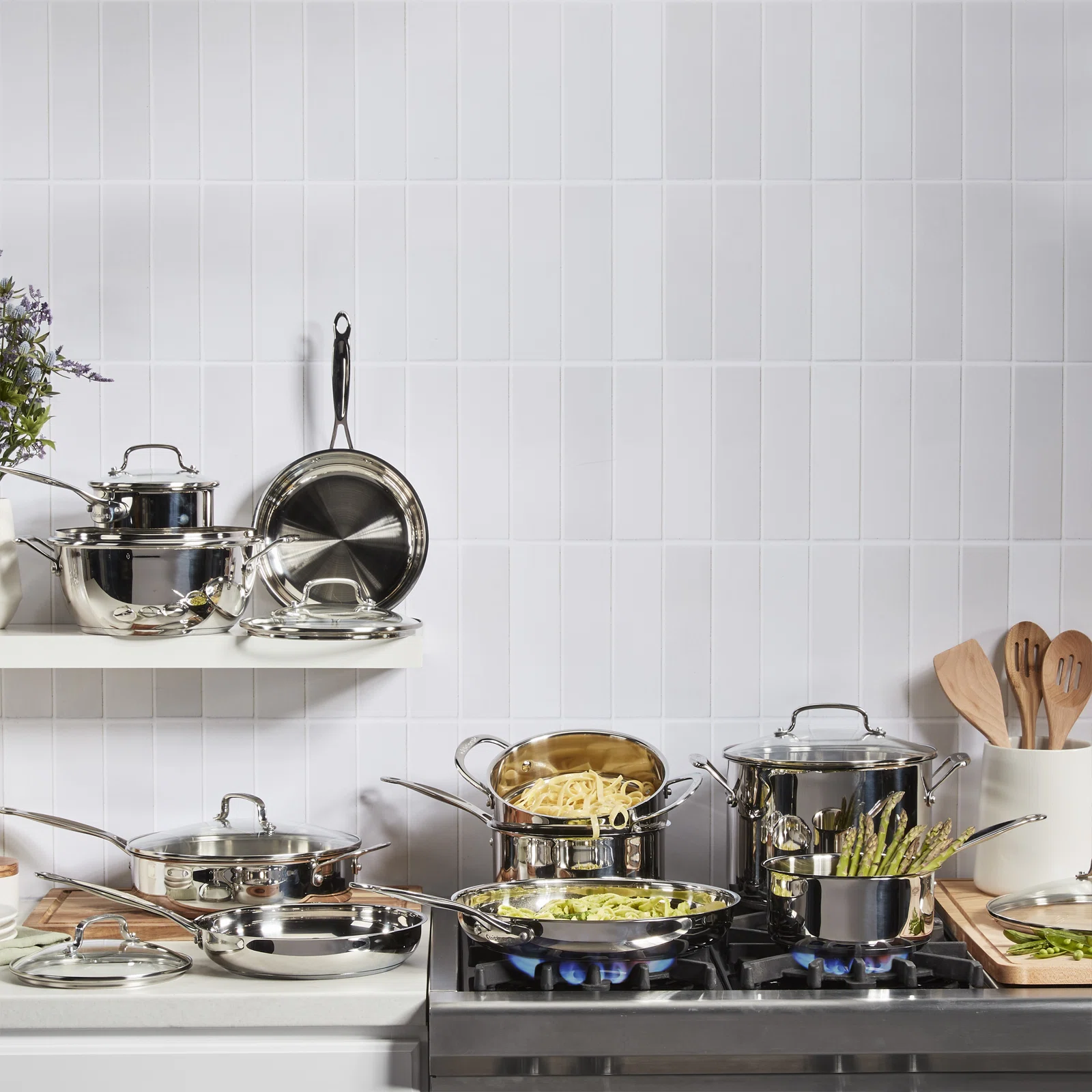 Cuisinart Chef's Classic 17 Piece Stainless Steel Cookware Set Cuisinart Chef's Classic 17 Piece Stainless Steel Cookware Set - Image 2