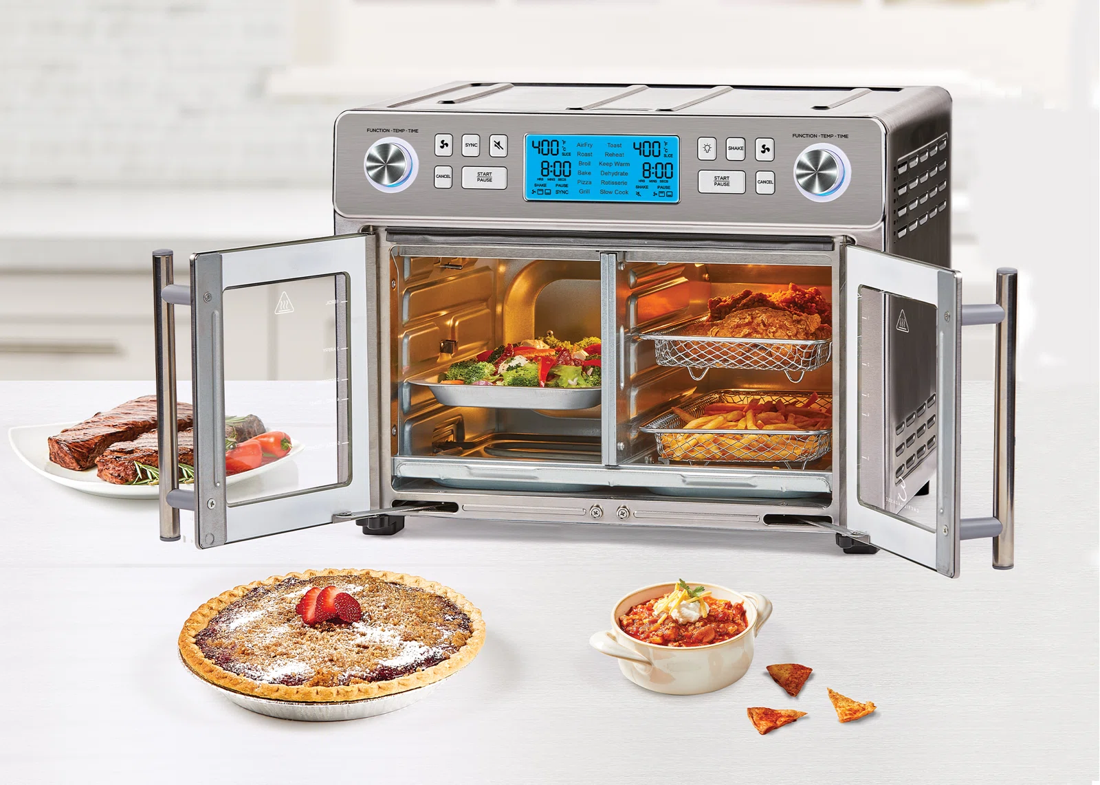 Emeril Lagasse Dual Zone 360 Air Fryer Oven Combo with French Door, 25 QT Extra Large, Cook Two Foods in Different Ways Emeril Lagasse Dual Zone 360 Air Fryer Oven Combo with French Door, 25 QT Extra Large, Cook Two Foods in Different Ways - Image 4