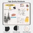 Huhuhero 10 Colors Lined Notebook Journal for Women Men, 120GSM 128 Pages Thick Paper Hardcover Notebooks